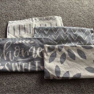 Gray and White Patterned pillow cases